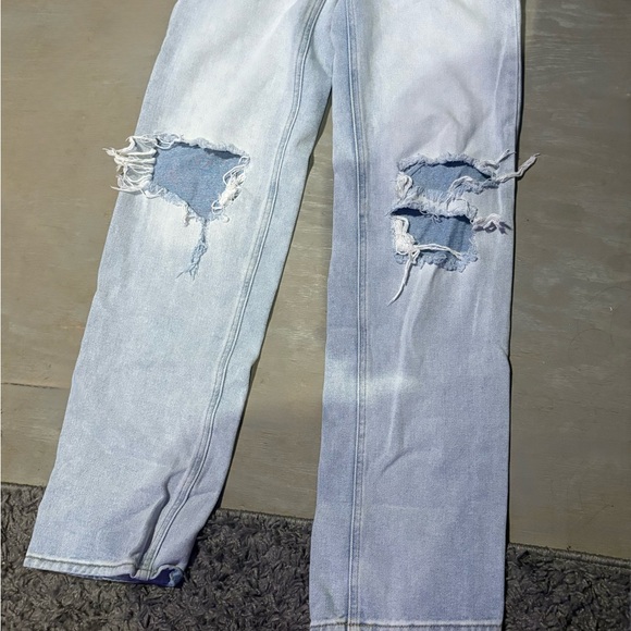 PacSun Light Blue High Rise Ripped Jeans - Picture 2 of 7